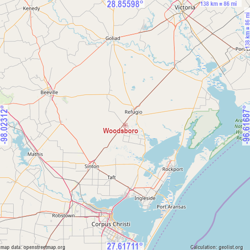 Woodsboro on map