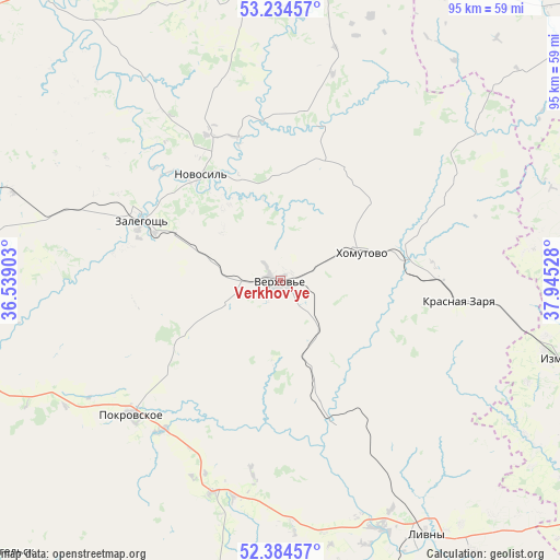 Verkhov’ye on map