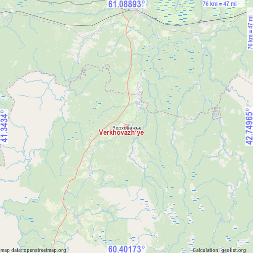 Verkhovazh’ye on map