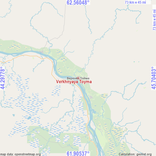 Verkhnyaya Toyma on map