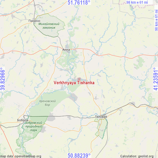 Verkhnyaya Tishanka on map
