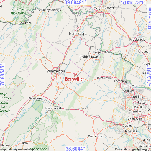 Berryville on map