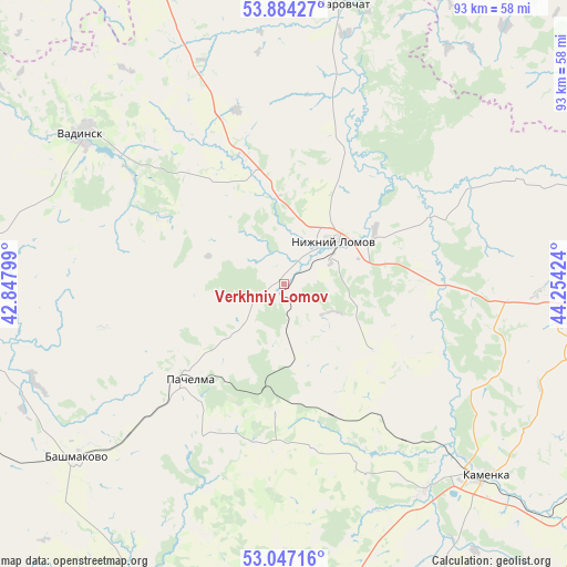 Verkhniy Lomov on map