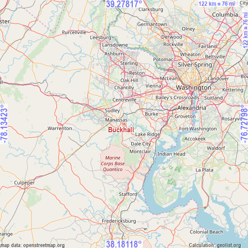 Buckhall on map