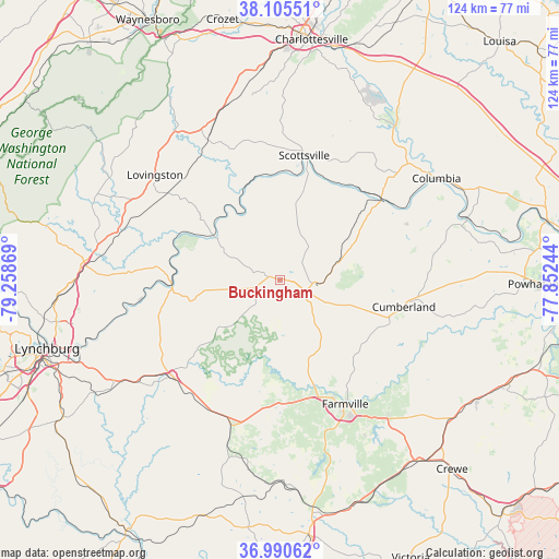 Buckingham on map