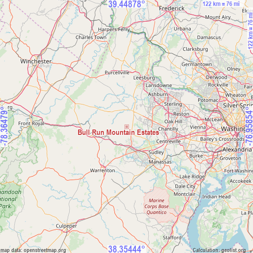 Bull Run Mountain Estates on map