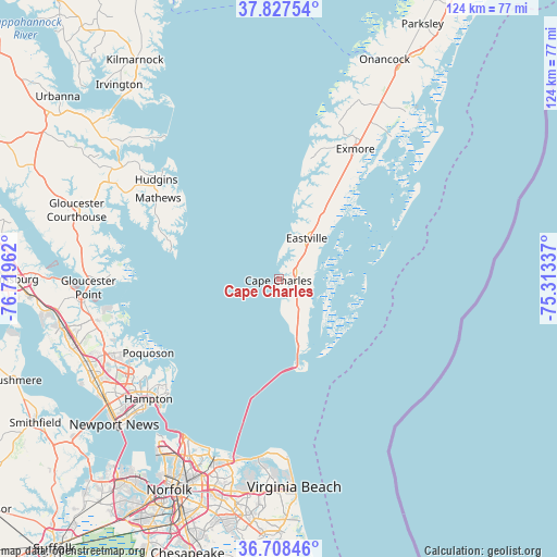 Cape Charles on map