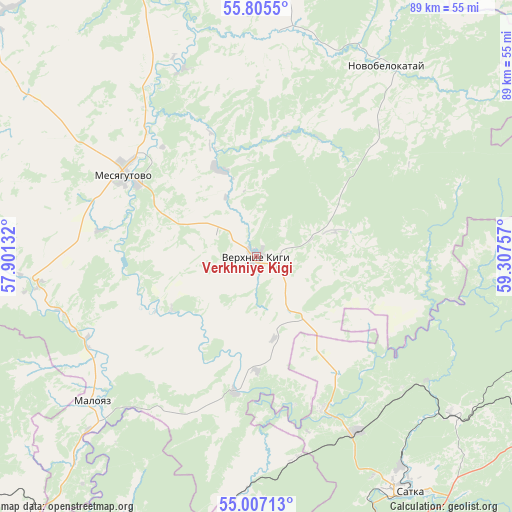 Verkhniye Kigi on map
