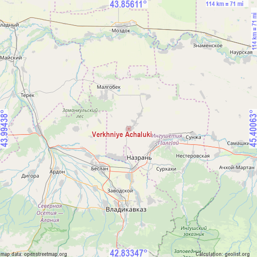 Verkhniye Achaluki on map