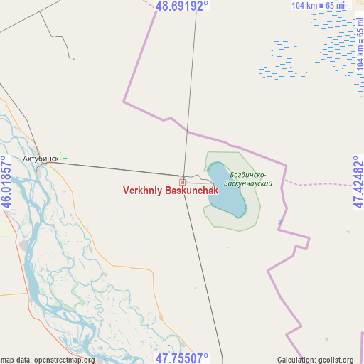 Verkhniy Baskunchak on map