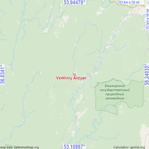 Verkhniy Avzyan on map