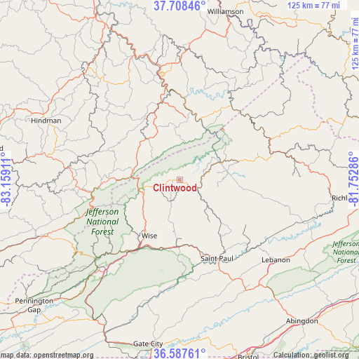 Clintwood on map