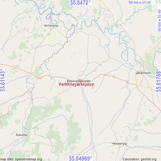 Verkhneyarkeyevo on map
