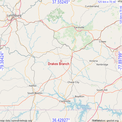 Drakes Branch on map