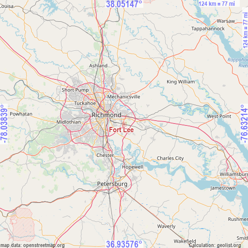 Fort Lee on map