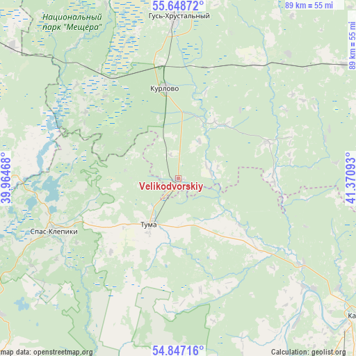 Velikodvorskiy on map