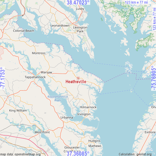 Heathsville on map