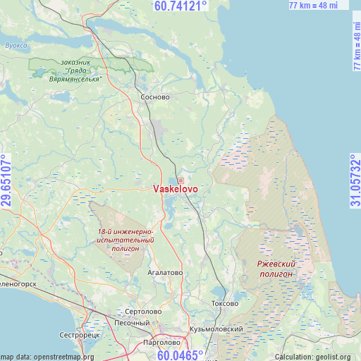 Vaskelovo on map