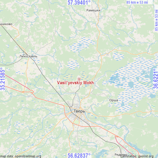Vasil’yevskiy Mokh on map