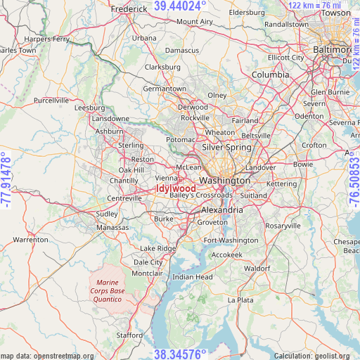 Idylwood on map