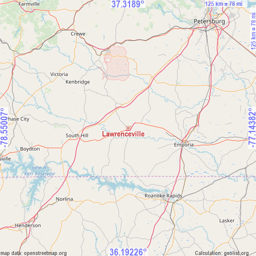 Lawrenceville on map