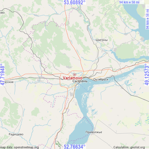 Varlamovo on map