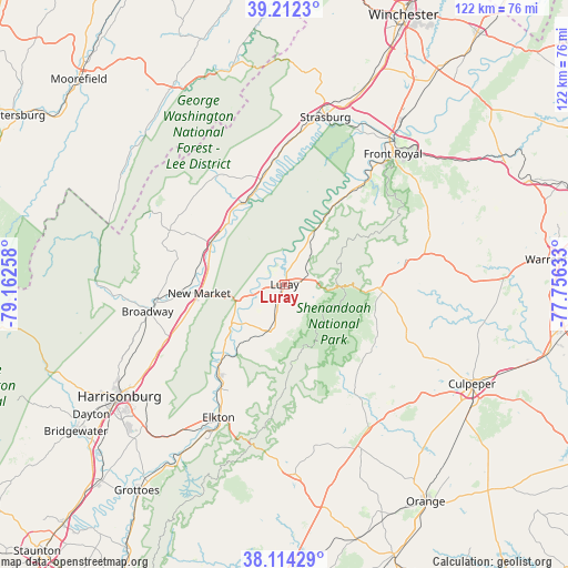 Luray on map