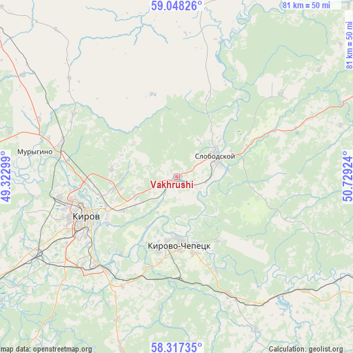 Vakhrushi on map