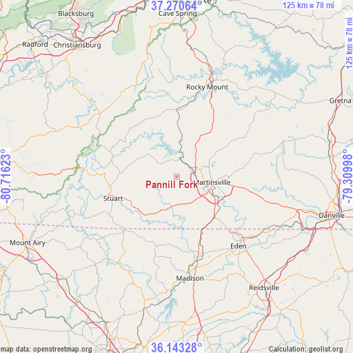 Pannill Fork on map