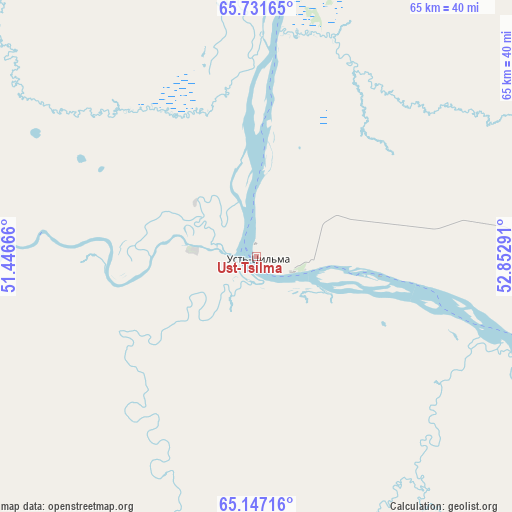 Ust-Tsilma on map