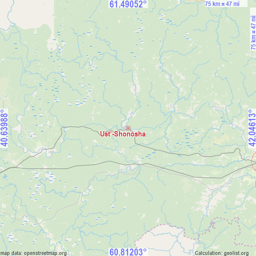 Ust’-Shonosha on map
