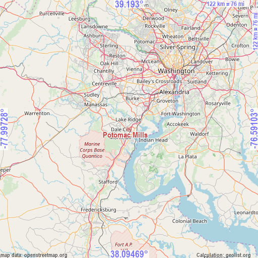 Potomac Mills on map
