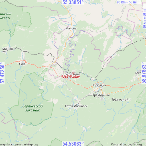Ust’-Katav on map