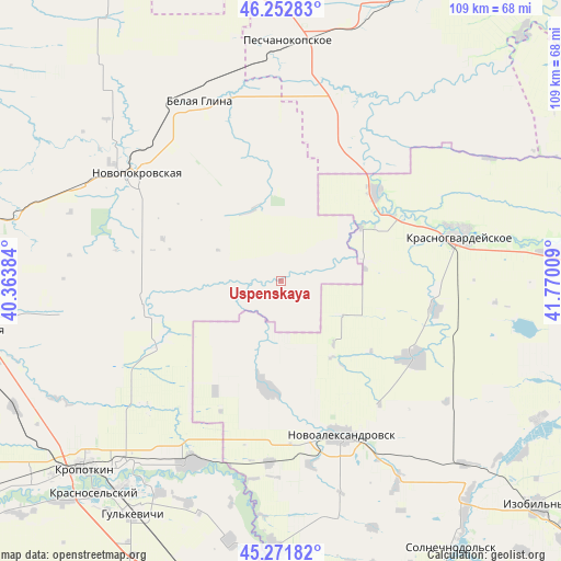 Uspenskaya on map