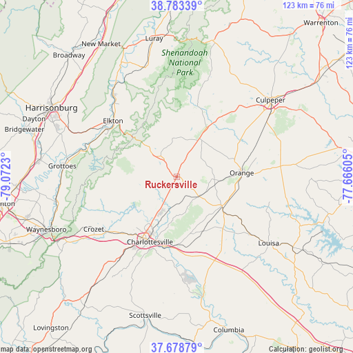 Ruckersville on map