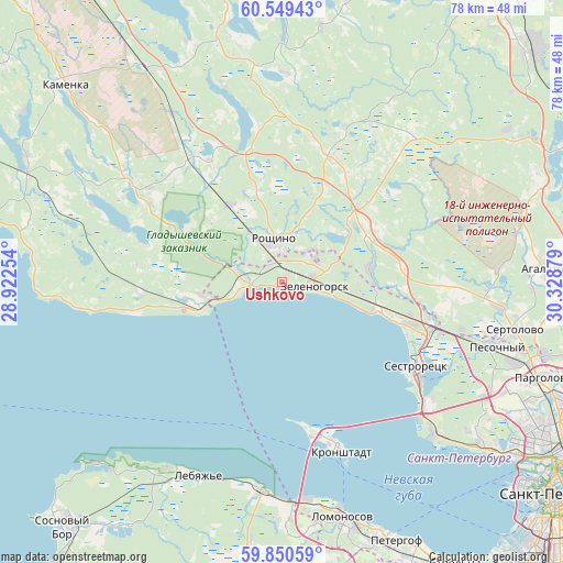 Ushkovo on map