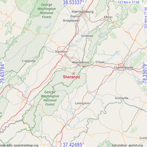 Sherando on map