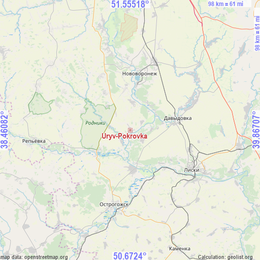 Uryv-Pokrovka on map