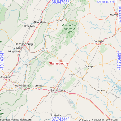 Stanardsville on map