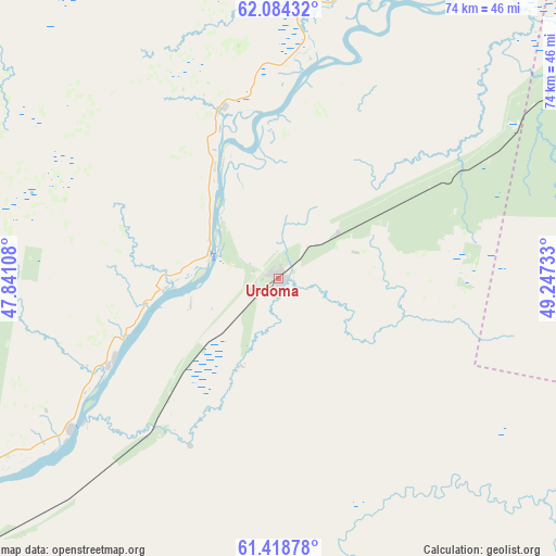 Urdoma on map