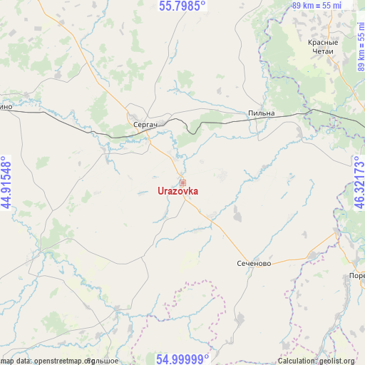 Urazovka on map