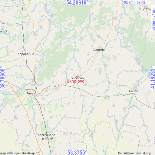 Ukholovo on map