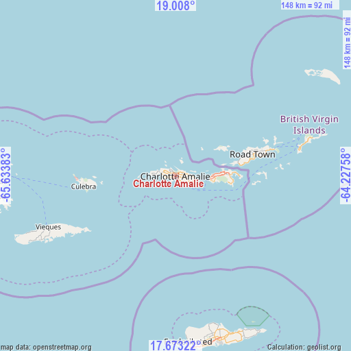 Charlotte Amalie on map