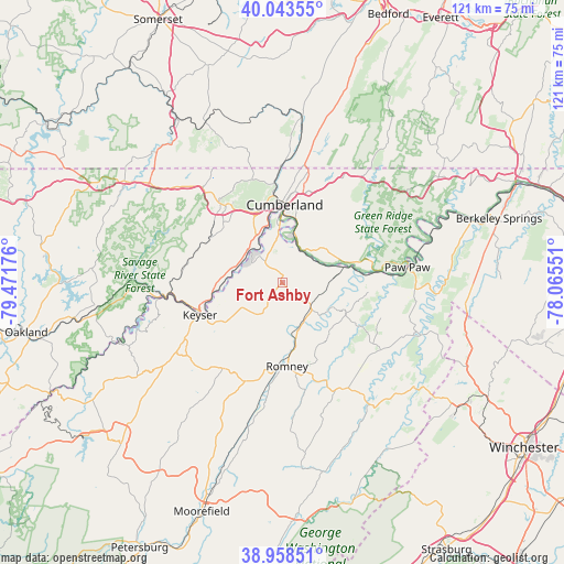 Fort Ashby on map