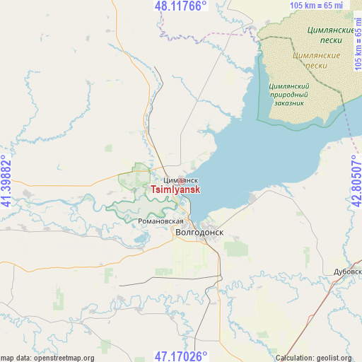 Tsimlyansk on map