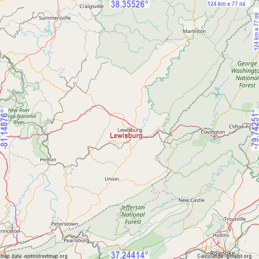 Lewisburg on map