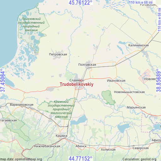Trudobelikovskiy on map