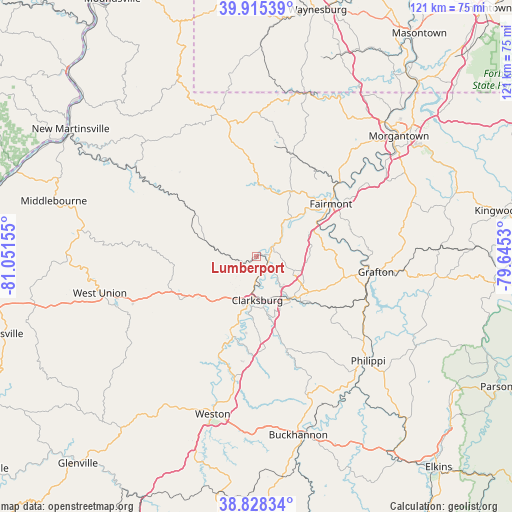 Lumberport on map