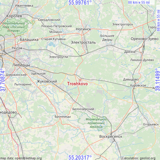 Troshkovo on map