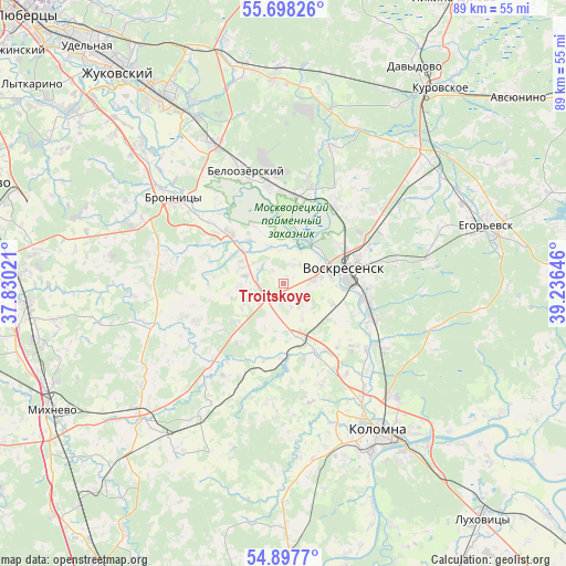 Troitskoye on map